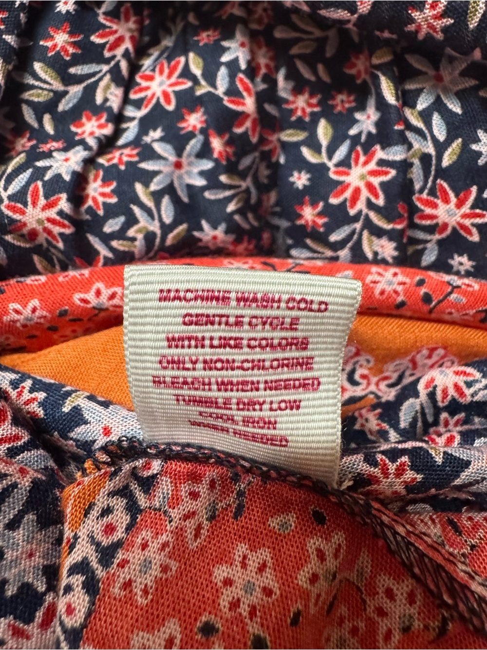 Pinky Black Floral Maxi dress with Pink-Orange Border. Size L - Picture 6 of 7